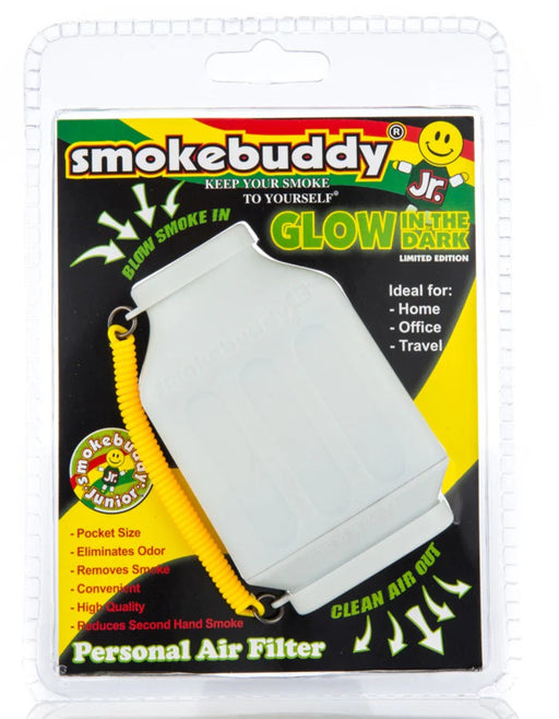 White Glow in The Dark Smokebuddy Junior - The Baggie Store