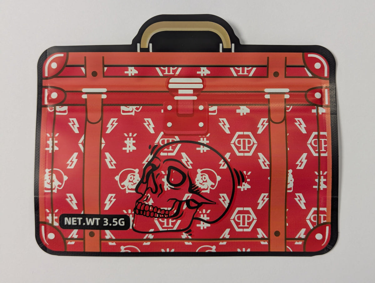 Smell proof Philipp Plein handbag in black with chain strap, stylish design, and high-quality materials.