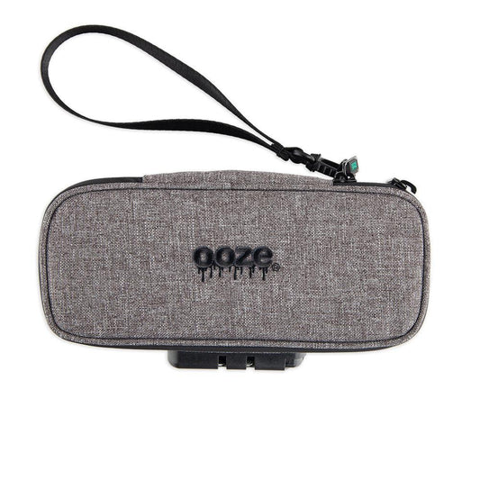 Ooze Traveler Smell Proof Travel Pouch in smoke gray, compact apparel pouch with secure zipper for discreet storage.