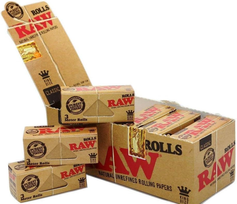 Raw Rolls Classic Rolling Paper King Size 55mm 3 Meter (9')
