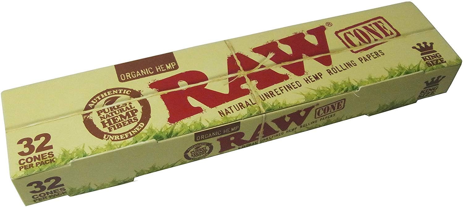 RAW Organic Unrefined Pre-Rolled Cone, 32 Count