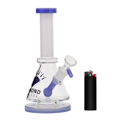Diamond Glass 5" Triangular Mini Beaker Bong - TBS Supply Co