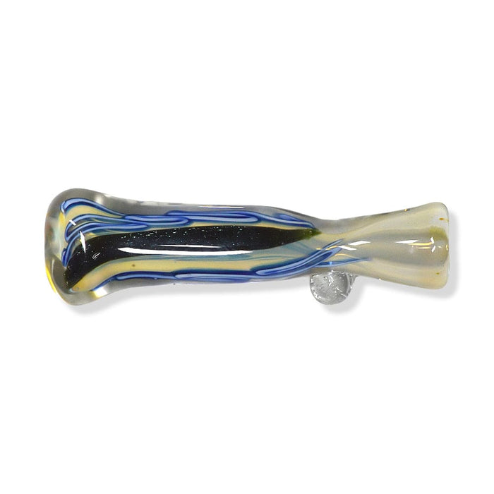 Colored Glass Chillum w/ Striped Inlay & Fume Accents Default Title