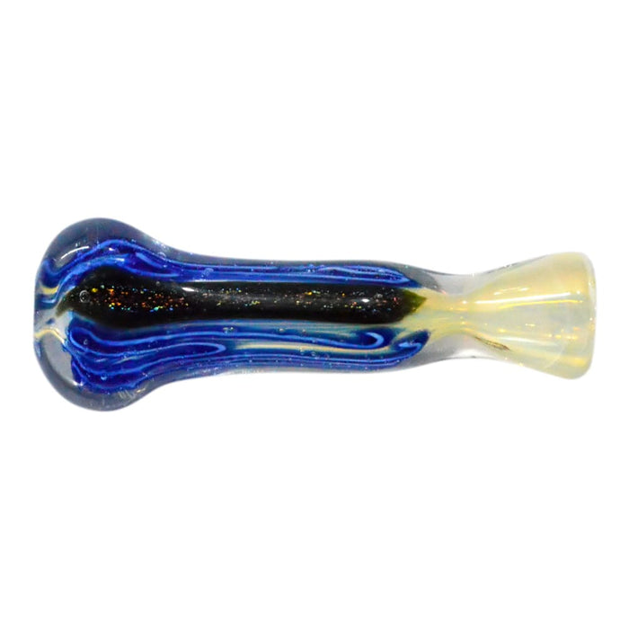 Colored Glass Chillum w/ Striped Inlay & Fume Accents Default Title