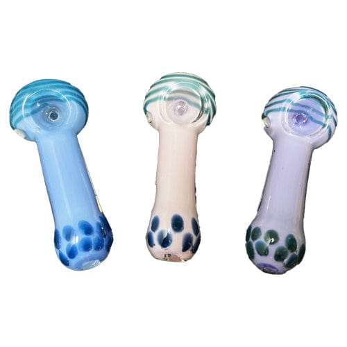 Colored Handmade Glass Hand Pipe w/ Boba Tea Accents - TBS Supply Co