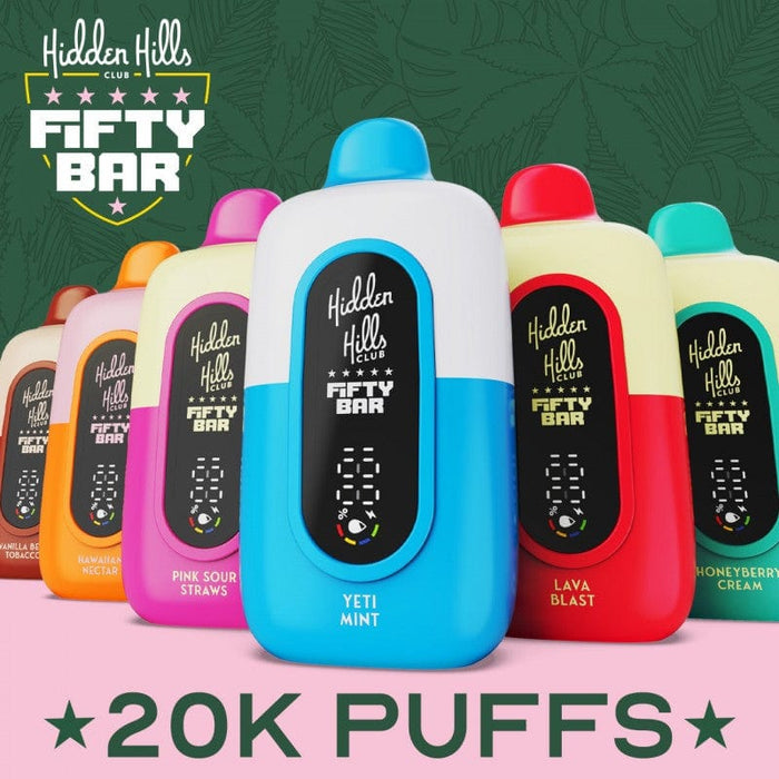 Fifty Bar x Hidden Hills 20K Disposable Vape (5%, 20000 Puffs)