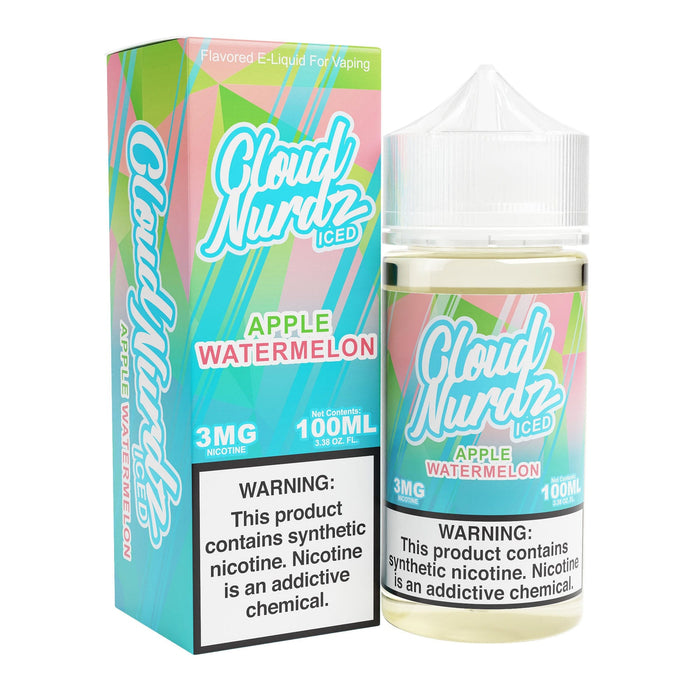 Iced Watermelon Apple 100ml Synthetic Nic Vape Juice - Cloud Nurdz