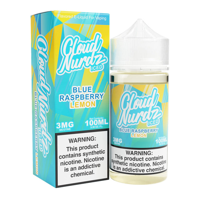 Iced Blue Raspberry Lemon 100ml Synthetic Nic Vape Juice - Cloud Nurdz