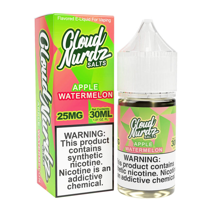 Watermelon Apple 30ml Synthetic Nic Salt Vape Juice - Cloud Nurdz