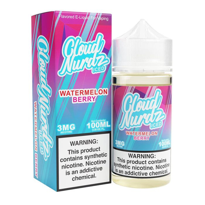 Cloud Nurdz Watermelon Berry Iced 100ml Synthetic Vape Juice