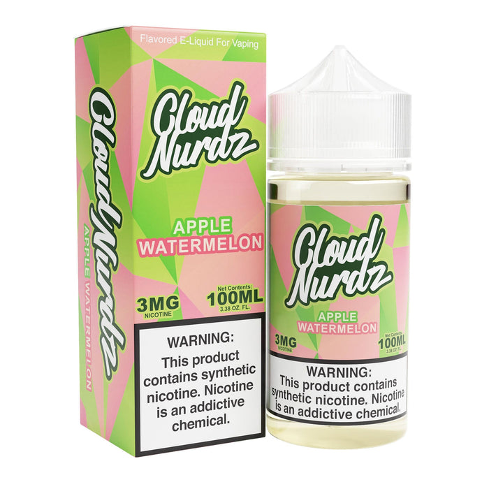 Cloud Nurdz Apple Watermelon 100ml Synthetic Nic Vape Juice