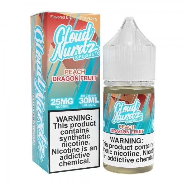 Cloud Nurdz Salts Iced Peach Dragon Fruit Nic Salt Vape Juice 30ml