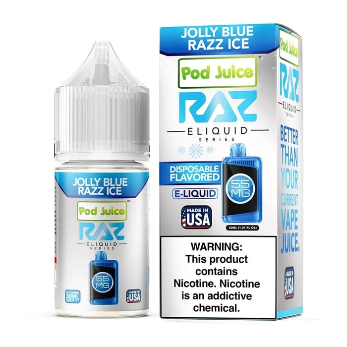 Pod Juice x RAZ Jolly Blue Razz Ice TFN Salt Vape Juice 30ml