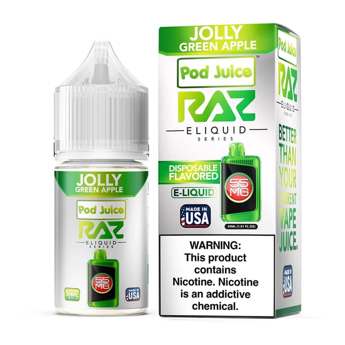 Pod Juice x RAZ Golly Green Apple TFN Salt Vape Juice 30ml