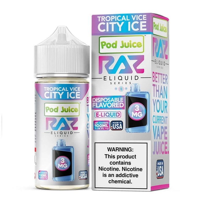 Pod Juice x RAZ Tropical Vice City Ice Synthetic Vape Juice 100ml