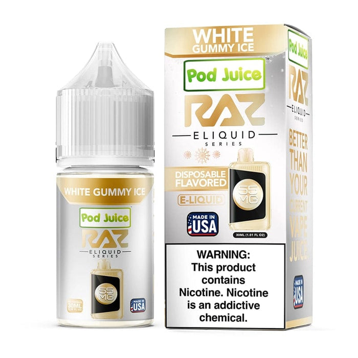 Pod Juice x RAZ White Gummy Ice TFN Salt Vape Juice 30ml