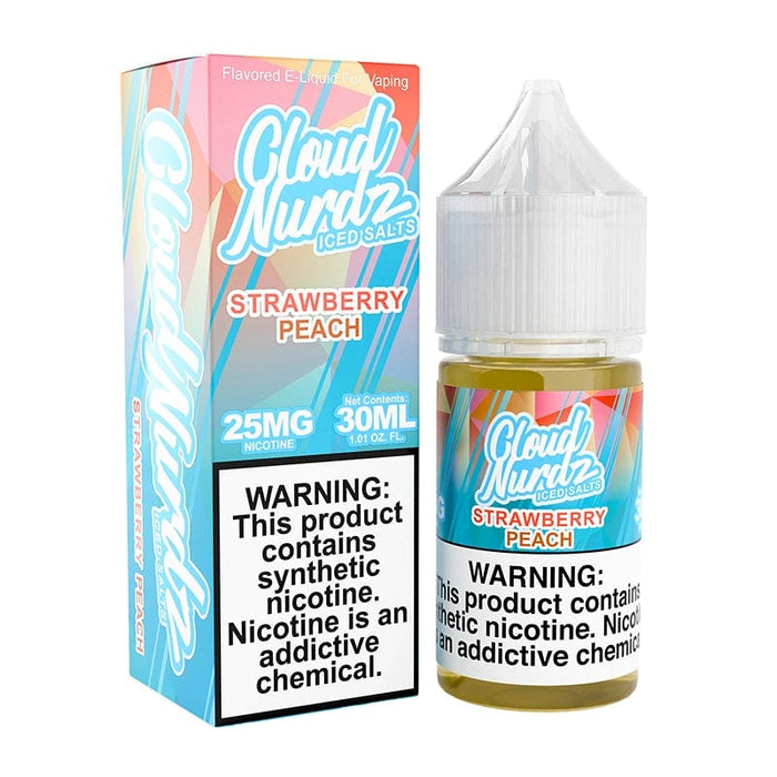 Cloud Nurdz ICED Strawberry Peach TFN Salt Vape Juice 30ml