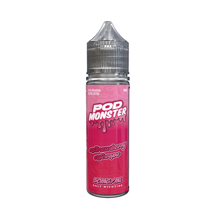 Pod Monster Salts Strawberry Scoops Synthetic Vape Juice 60ml