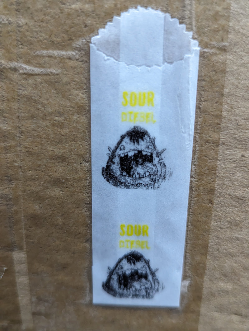 Vellum Glassine Stamp Wax Paper Envelope Bags- SOUR DIESEL - TBS Supply Co