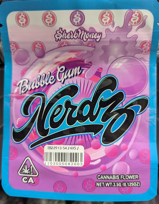 Bubble Gum Nerdz Mylar Bags, 50bags/pk