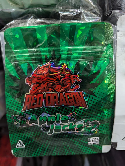 Red Dragon Apple Jacks Mylar Bags, 50bags/pk
