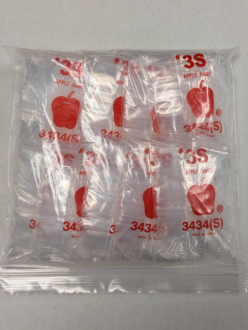 3434-S Original Apple Bags 3/4" x 3/4"- CLEAR