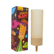 RAW Intergalactic Destroyer Tube cones, natural brown rolling paper cone with printed design, designed for rolling cigarettes or joints.