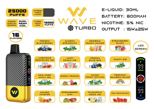 WAVE TURBO 25000 DISPOSABLE - TBS Supply Co