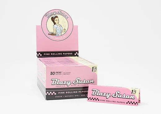 Blazy Susan Pink Rolling Papers | 1-1/4″ - TBS Supply Co