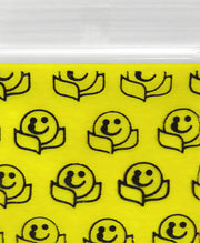 Happy face on a SIZE 1212 Original Apple Bag from The Baggie Store, measuring 1/2" x 1/2" with a cheerful design.