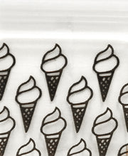 Size 1212 original Apple bags from The Baggie Store, 1/2" x 1/2" dimensions, shown with ice cream in the image.