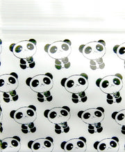 Panda illustration on a 1/2" by 1/2" size original Apple bag from The Baggie Store, featuring a cute panda design.