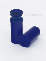 PHILIPS RX Blueberry 13 dram pop-top container, medication bottle with white cap