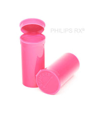 PHILIPS RX Bubblegum 13 dram pop-top container, medication bottle with white cap