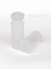 PHILIPS RX Clear 13 dram pop-top container, medication bottle with white cap
