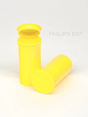 PHILIPS RX Lemon 13 dram pop-top container, medication bottle with white cap