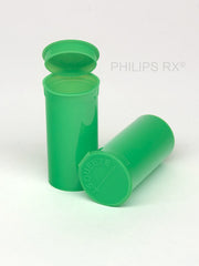 PHILIPS RX Lime 13 dram pop-top container, medication bottle with white cap