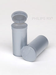 PHILIPS RX Silver 13 dram pop-top container, medication bottle with white cap
