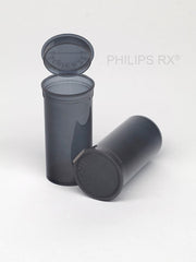 PHILIPS RX Smoke 13 dram pop-top container, medication bottle with white cap
