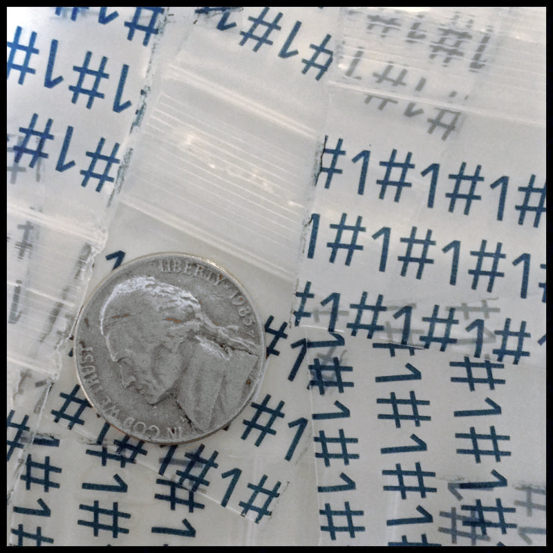 12510 Original Mini Ziplock 2.5mil Plastic Bags 1.25" x 1" Reclosable Baggies (Number One #1) - The Baggie Store