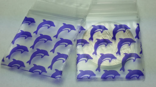 1010 Original Mini Ziplock 2.5mil Plastic Bags 1" x 1" Reclosable Baggies (Dolphin) - The Baggie Store
