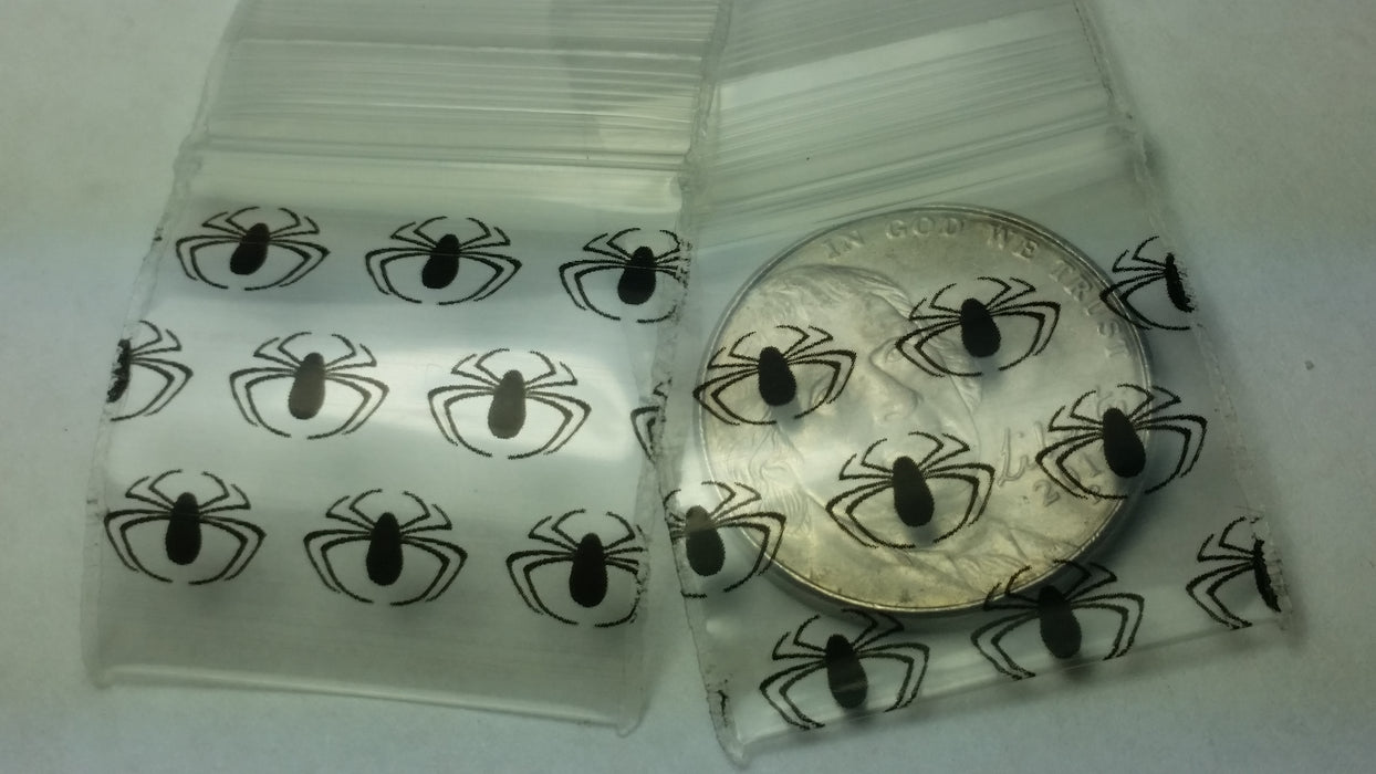 1010 Original Mini Ziplock 2.5mil Plastic Bags 1" x 1" Reclosable Baggies (Spider) - The Baggie Store