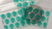 1034 Original Mini Ziplock 2.5mil Plastic Bags 1" x 3/4" Reclosable Baggies (Green Alien) - The Baggie Store