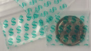 1034 Original Mini Ziplock 2.5mil Plastic Bags 1" x 3/4" Reclosable Baggies (Dollar Sign $) - The Baggie Store