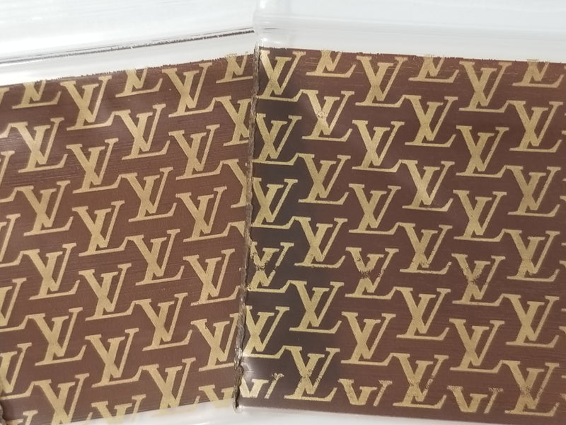 Original Apple Bags resealable bags with Louis Vuitton design, featuring stylish, high-quality packaging for elegant storage.
