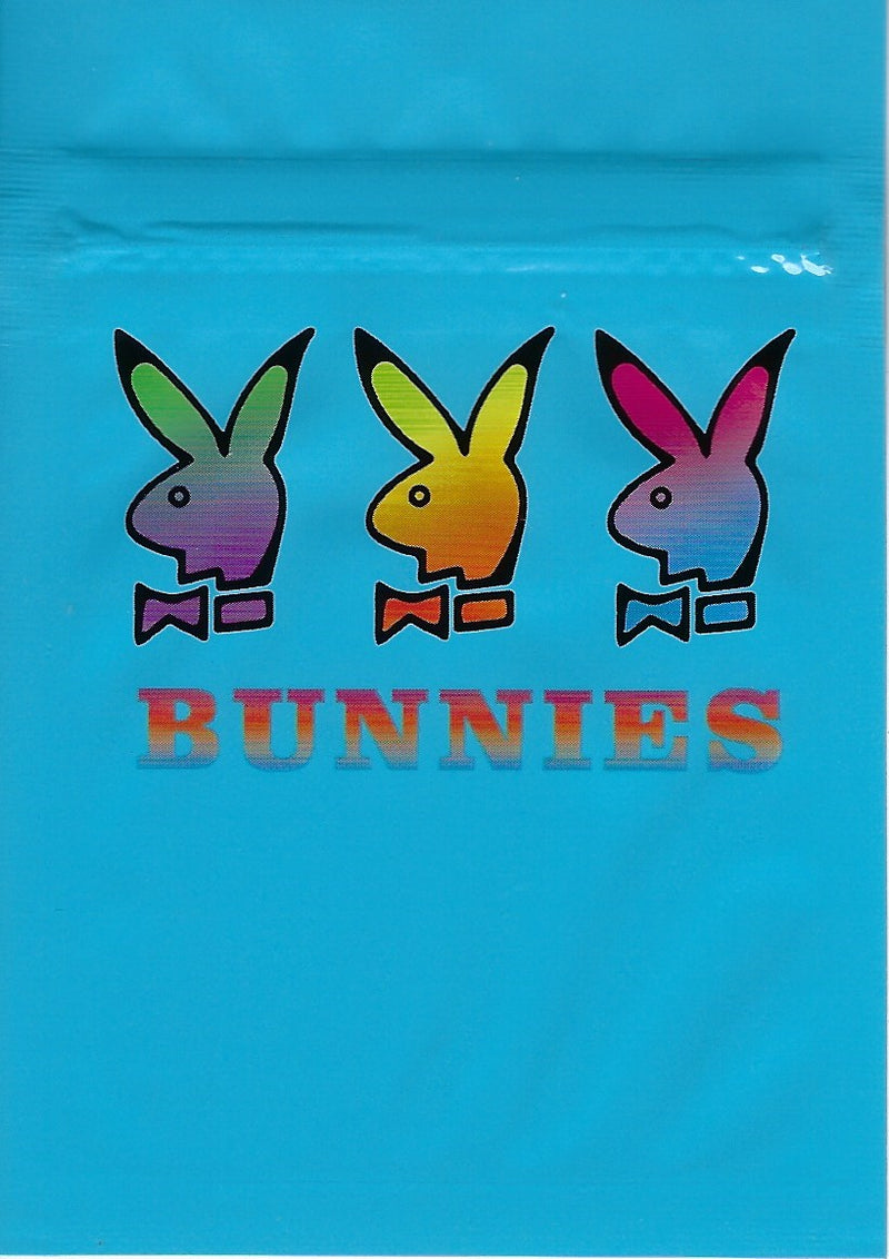 Smell-proof bunny-shaped storage bags by The Baggie Store, 100-pack, with resealable closure for discreet storage.