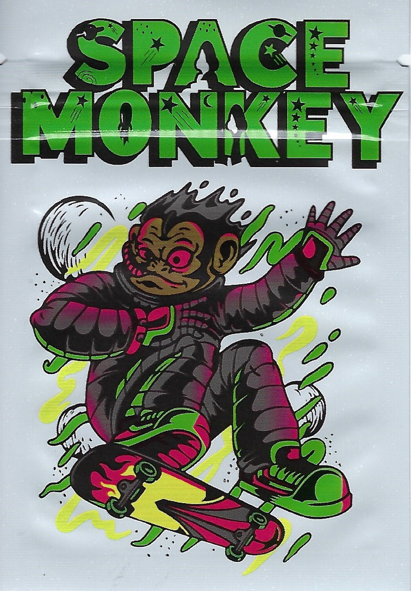 Smell-proof Space Monkey storage bag by The Baggie Store, 100-pack, with secure zipper closure for discreet storage.