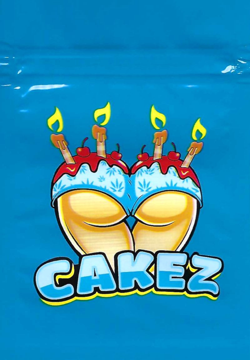 Smell-proof Cakez Bags in a pack of 100 from The Baggie Store, featuring resealable storage for freshness and discreet handling.