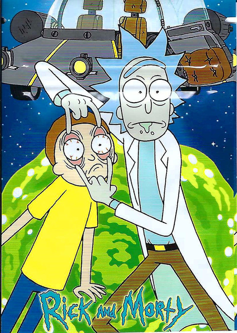 Smell proof Rick & Morty-themed bags from The Baggie Store, pack of 100, with vibrant cartoon character designs