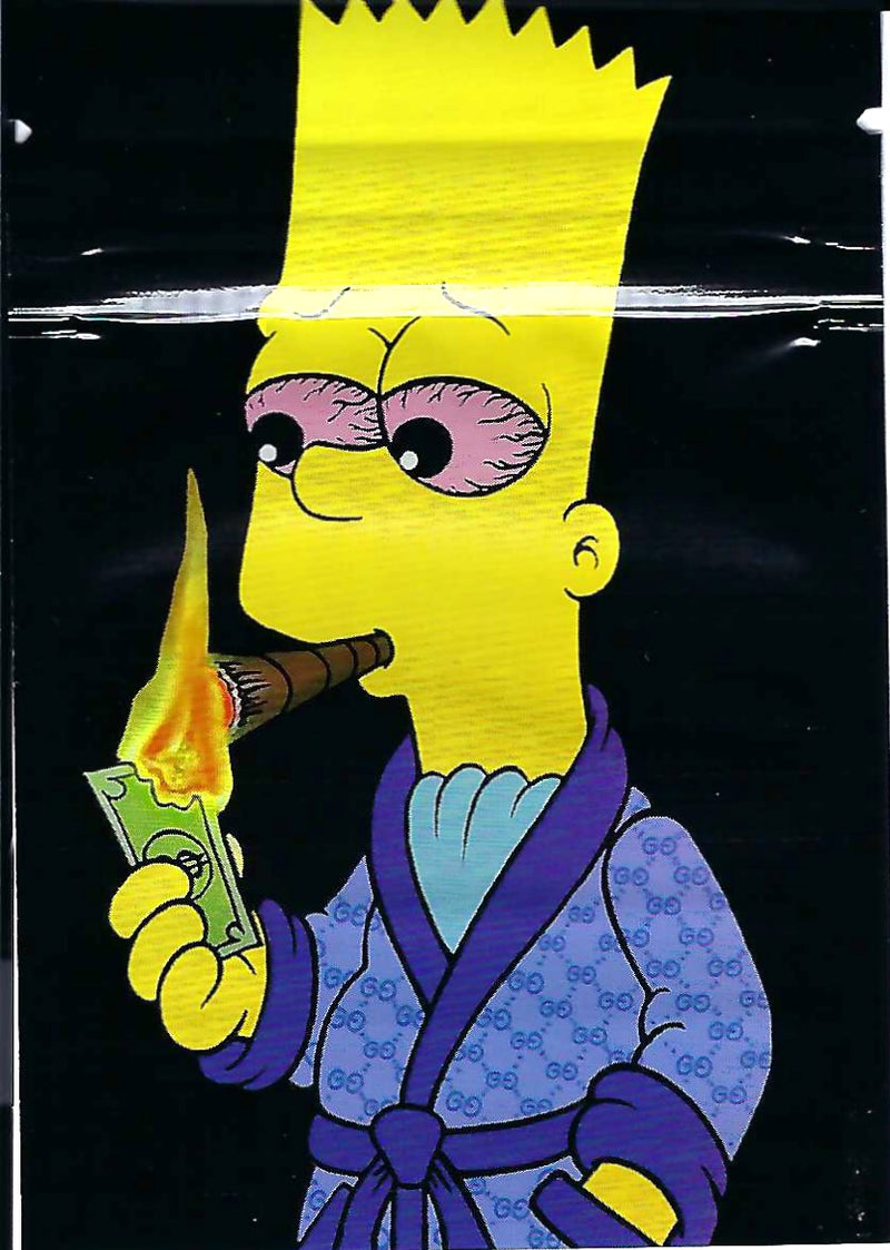 Smell-proof Bart Smoking Bags by The Baggie Store, 100-pack, showing black resealable storage bags for discreet storage.